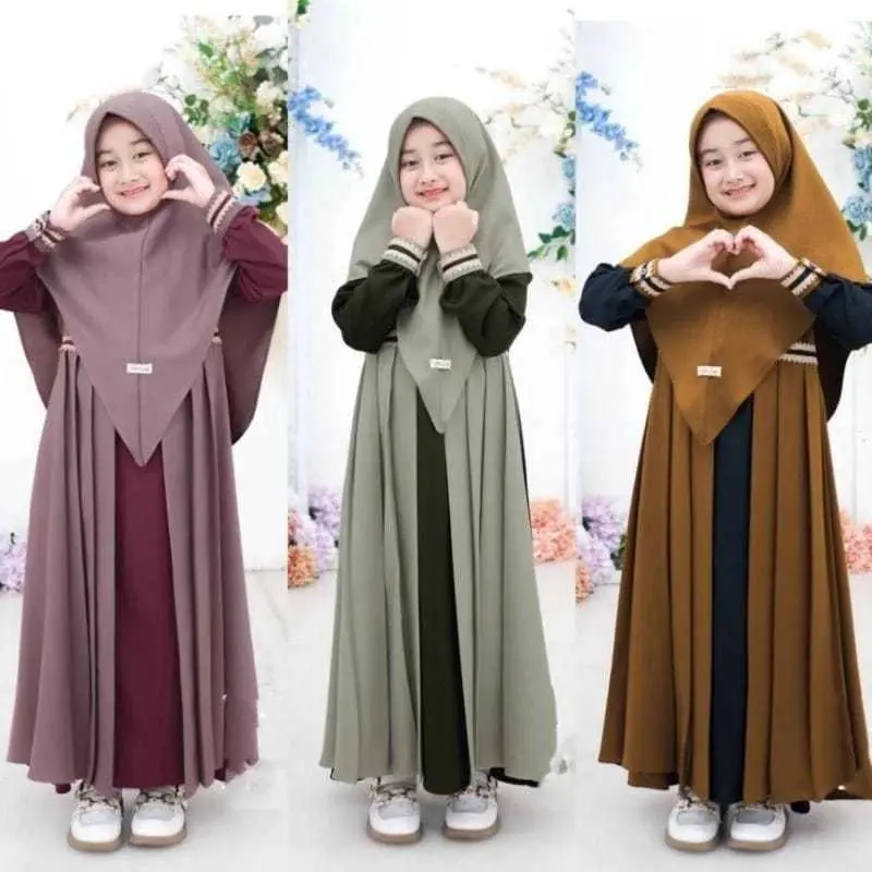 Gamis Anak Perempuan Lebaran Terbaru 2024-2025//Usia 10-11-12-13-14-15 Tahun Ryana Syari Kids Bahan Crinkle Airflow Muslim Baju Nyaman