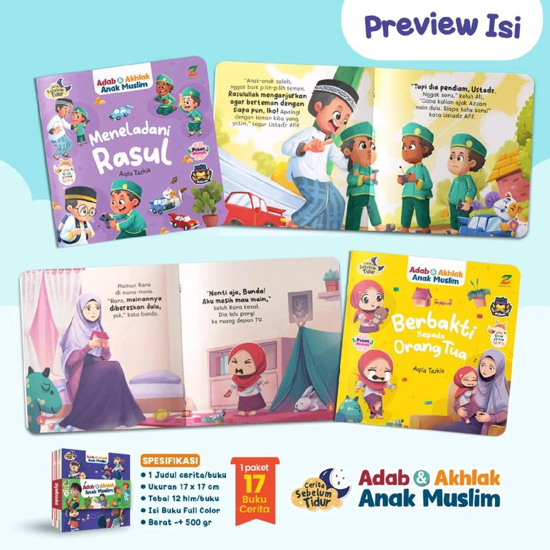 17 buku edukasi islami SERI CERITA SEBELUM TIDUR ADAB DAN AKHLAK ANAK MUSLIM ziyadBooks 3