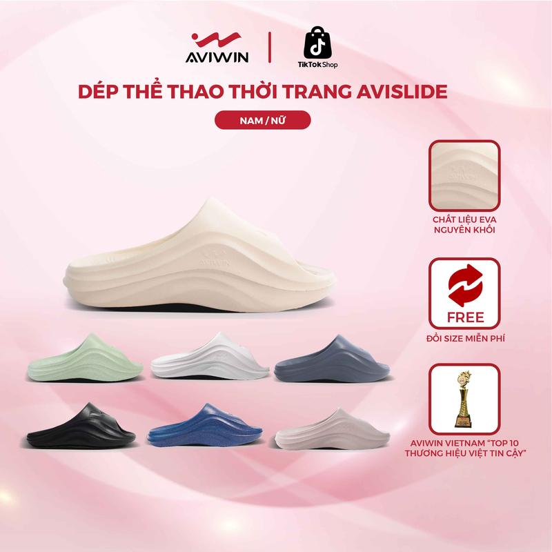 Aviwin Dép Bánh Mì Nam Nữ AVIWIN AVISLIDE D001, Dép Đúc EVA Nguyên Khối Chống Trơn Trượt Cao 3.5cm Chất Liệu Cao Cấp Thời Trang Thể Thao Unisex - Bảo hành chính hãng