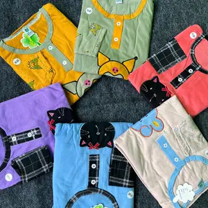 Baju Tidur Anak ABG PP Lengan Panjang 9-12 tahun Kaos Motif Lucu dan Nyaman untuk Tidur