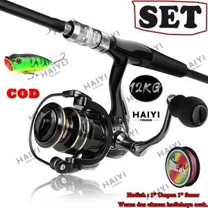 Pancing 1 Set Lengkap 1.65M/1.8M 2 Sections Fiberglass Holow Rod Travel Lure Rod Model 2000-5000 Gear Ratio: 5.2:1/4.7:1 Spool Reel Pancing Aluminum Spool Fishing Reel Max Drag 2-8KG Pancing Set Lengkap