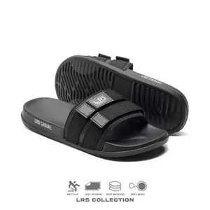 Sandal Pria Murah Sandal wanita Slide Sendal Slip on Anti Licin Ringan Selop Gorka Hitam lrs casual