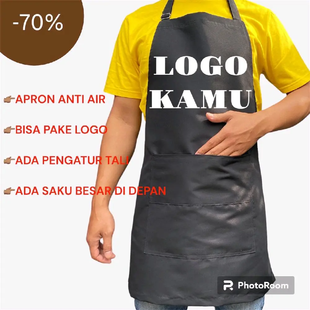 Apron Anti air Celemek anti air Tali tanpa lap rose gold