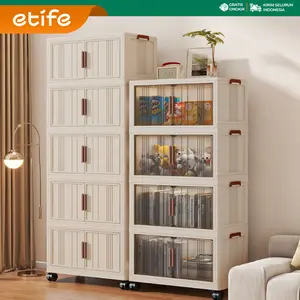 Etife Lemari Plastik Lipat Jumbo 3/4/5/6 Susun – Furniture Minimalis Estetik Pintu Sliding