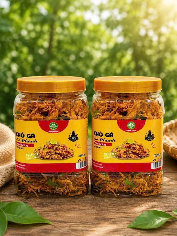 Combo 2 hủ khô gà lá chanh 500g-có giấy vsattp