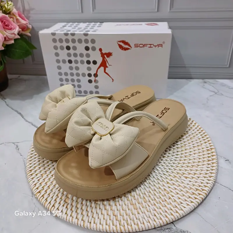 9091-20 sandal wedges import wanita sofiya original kekinian Sendal Jepit Flat Cewek 7