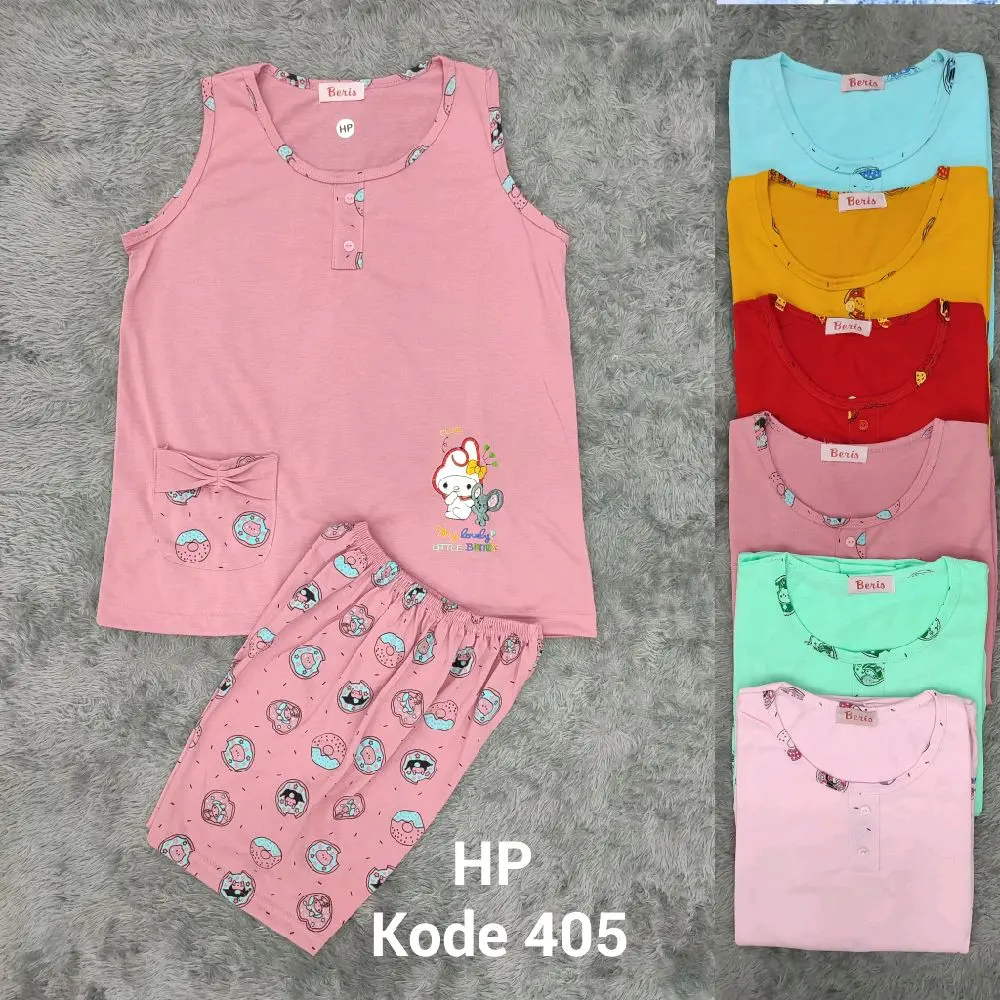 Baju tidur wanita lengan kensi celana pendek Import