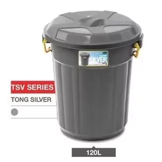 ember tong jumbo 120 liter + tutup taiwan silver / tong sampah jumbo besar/ember jumbo bahan tebal antipecah 0