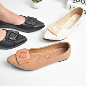 Sepatu Balet Wanita Flatshoes Lancip Anti Slip Variasi Kotak - Karet