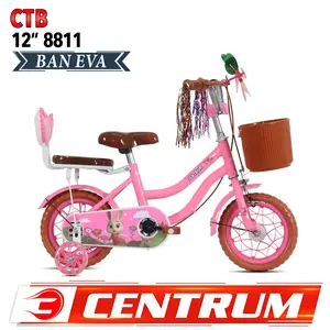 sepeda keranjang anak perempuan dorongan dan tanpa dorongan ukuran 12 inch usia 2 sampai 4 th ban eva