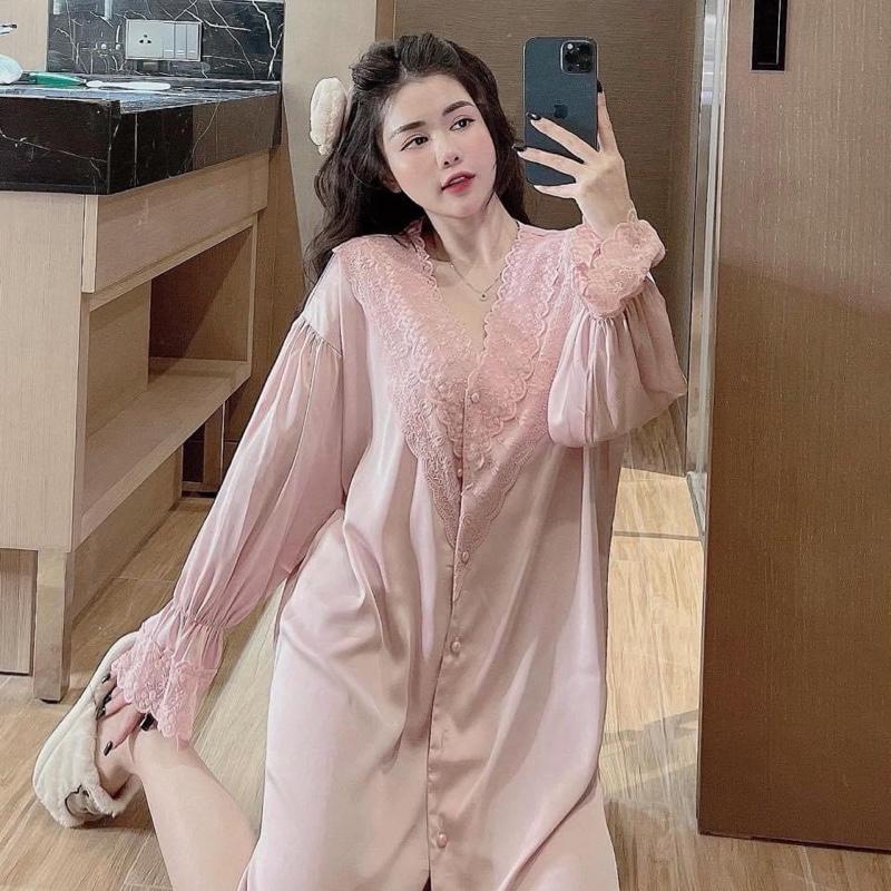 Váy Ngủ Nữ Chất Lụa Latin Mềm Mịn  Free size 40 - 60kg Women Đầm Ngủ 0