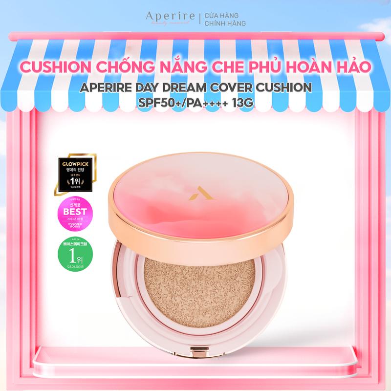   DEAL 99K  Cushion Chống Nắng Che Phủ Hoàn Hảo Aperire Day Dream Cover Cushion SPF50+ PA++++ 13g 