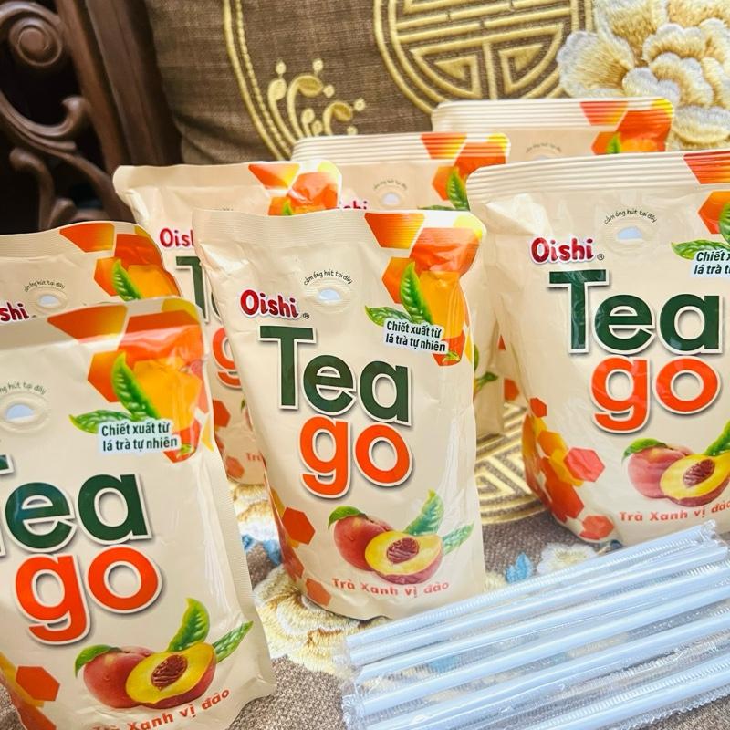 5 Nước Tea go Oishi vị đào thơm mát 180ml túi - Đồ uống cổng trường - Tạp hoá hồi ức