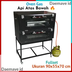 Oven Gas/Oven Api Atas Bawah/Ukuran 90x55x70cm/Packing kayu/Loyang 60x40cm