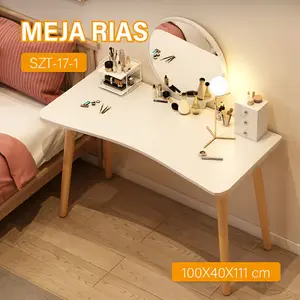 Meja Rias Nordik Dengan Cermin Meja Kosmetik Minimalis Dressing Table Meja Kamar Tidur SZT-17