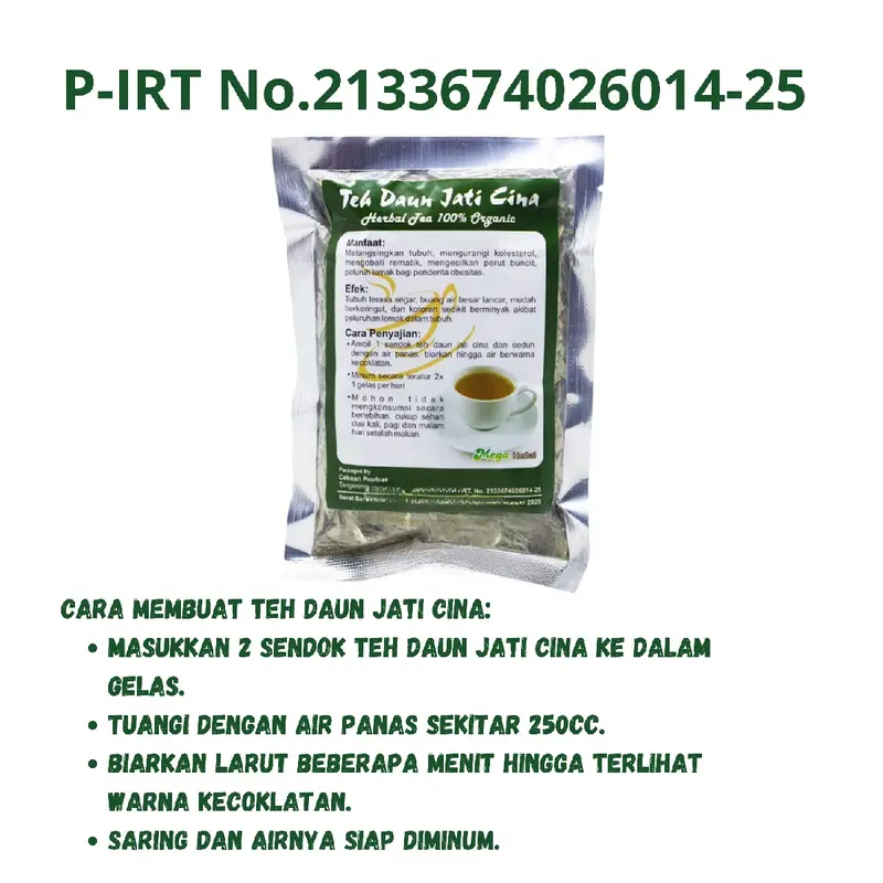 PAKET 6 PCS Teh CURAH Daun Jati Cina MEGA Tea Herbal Tradisional Air Minuman 2