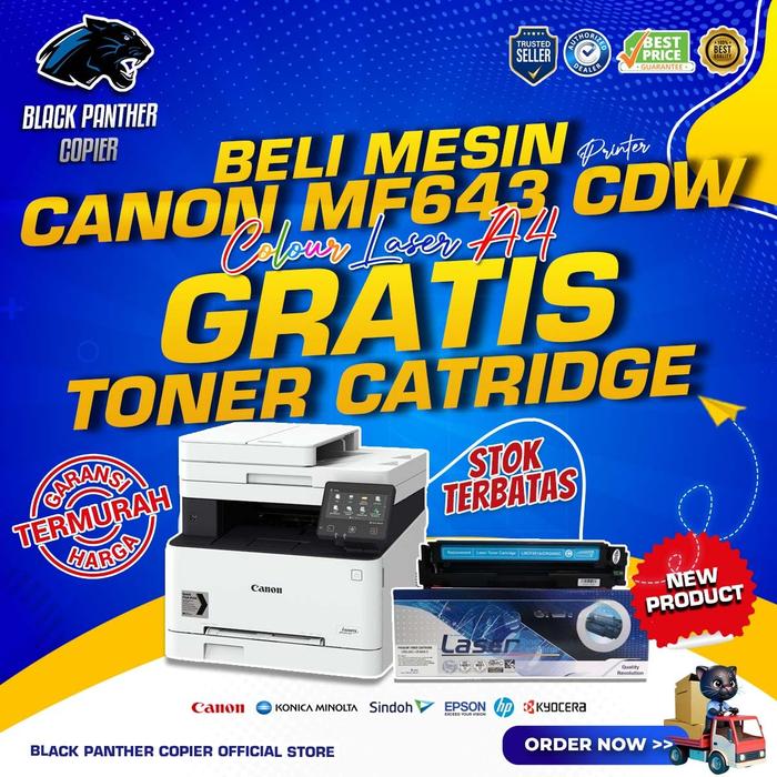Gambar PRINTER LASERJET CANON MF 643 CDW MULTIFUNCTION 3-IN-1 COLOUR A4 Mesin - MESIN SAJA  dari Black Panther Copier Kota Administrasi Jakarta Timur Tokopedia
