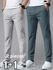 Pantalones deportivos casuales para hombre de color sólido, diseño cómodo de corte regular, perfectos para uso diario y actividades al aire libre