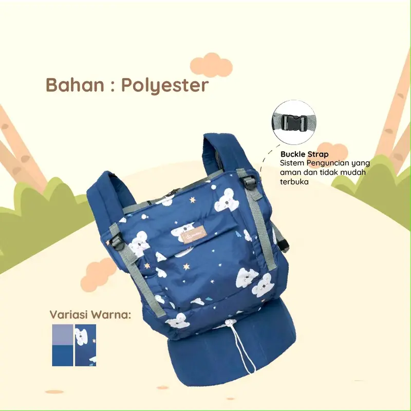Gendongan Bayi M-Shape Snobby Milo Series (SBG9141) - Gendongan depan M-Shape 3