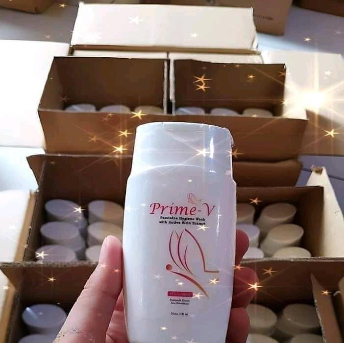 1 BOTOL PRIME V SABUN PEMBERSIH KEWANITAAN ISI 100ML Feminine Hygiene Pencerah Keputihan Gatal daun 2