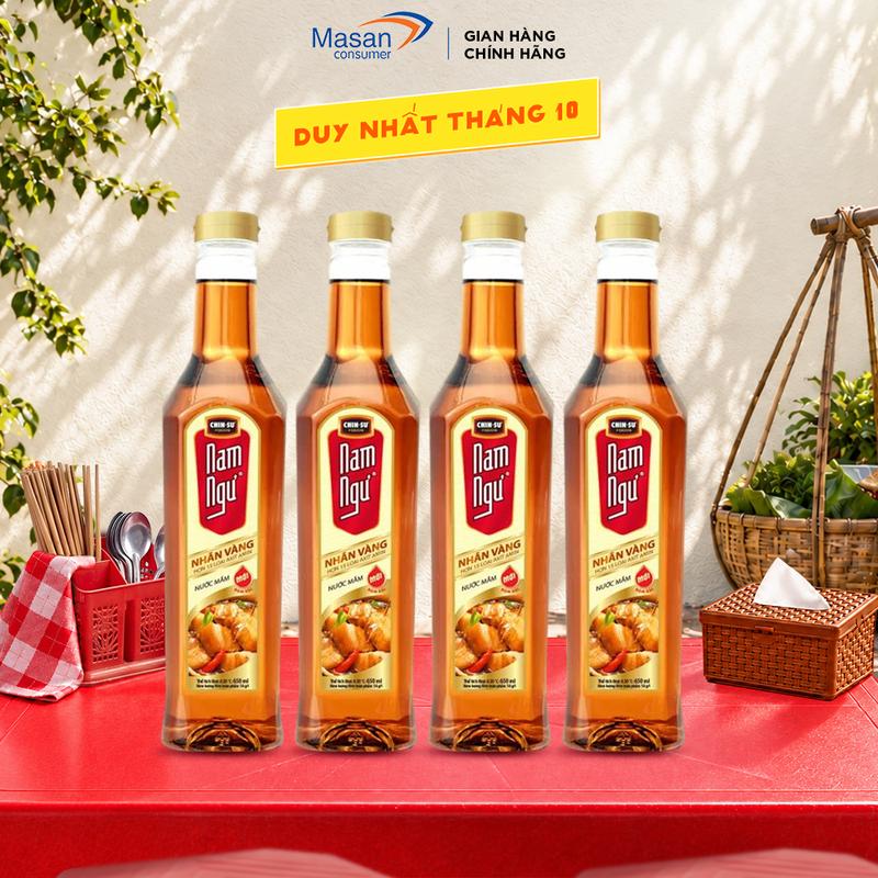 Combo 4 Nước mắm Nam Ngư Nhãn Vàng 650ml - Chai Nhựa