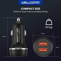 Gambar WELLCOMM Car Charger Mobil 36W Dual Port USB A Fast Charge Include USB Type C - Hitam dari Wellcomm Official Shop Kota Semarang 4 Tokopedia