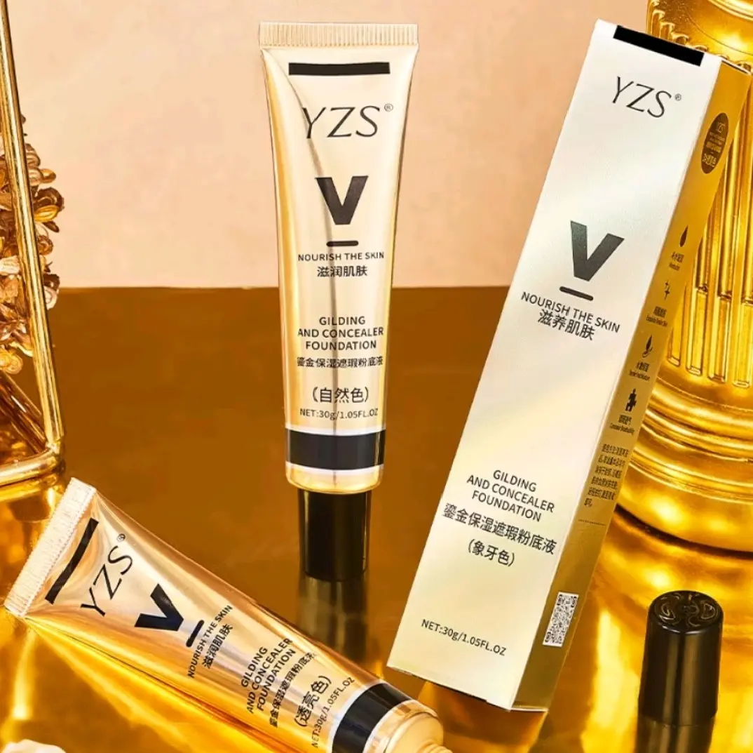 Foundation Cair Yurizumi x YZS Gilding dan Concealer Tahan Lama 24 Jam untuk Wajah - Liquid Waterproof Mencerahkan Kuning Lightening Lasting eyebrow brow pencil