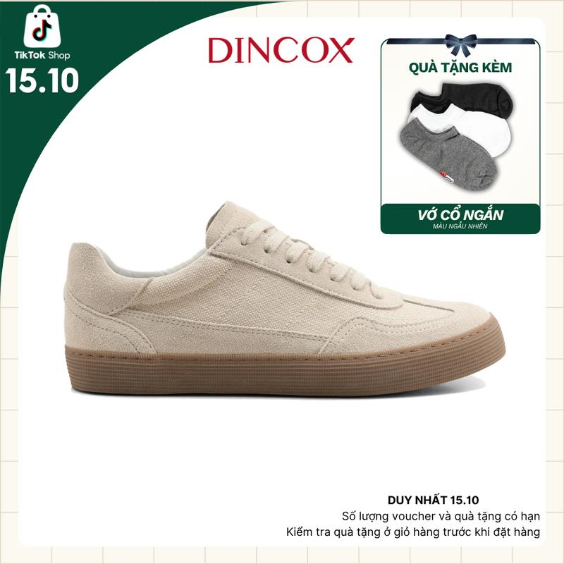 Giày Sneaker Vải Canvas Nam Nữ DC35 Beige Dincox Shoes Đế Bằng