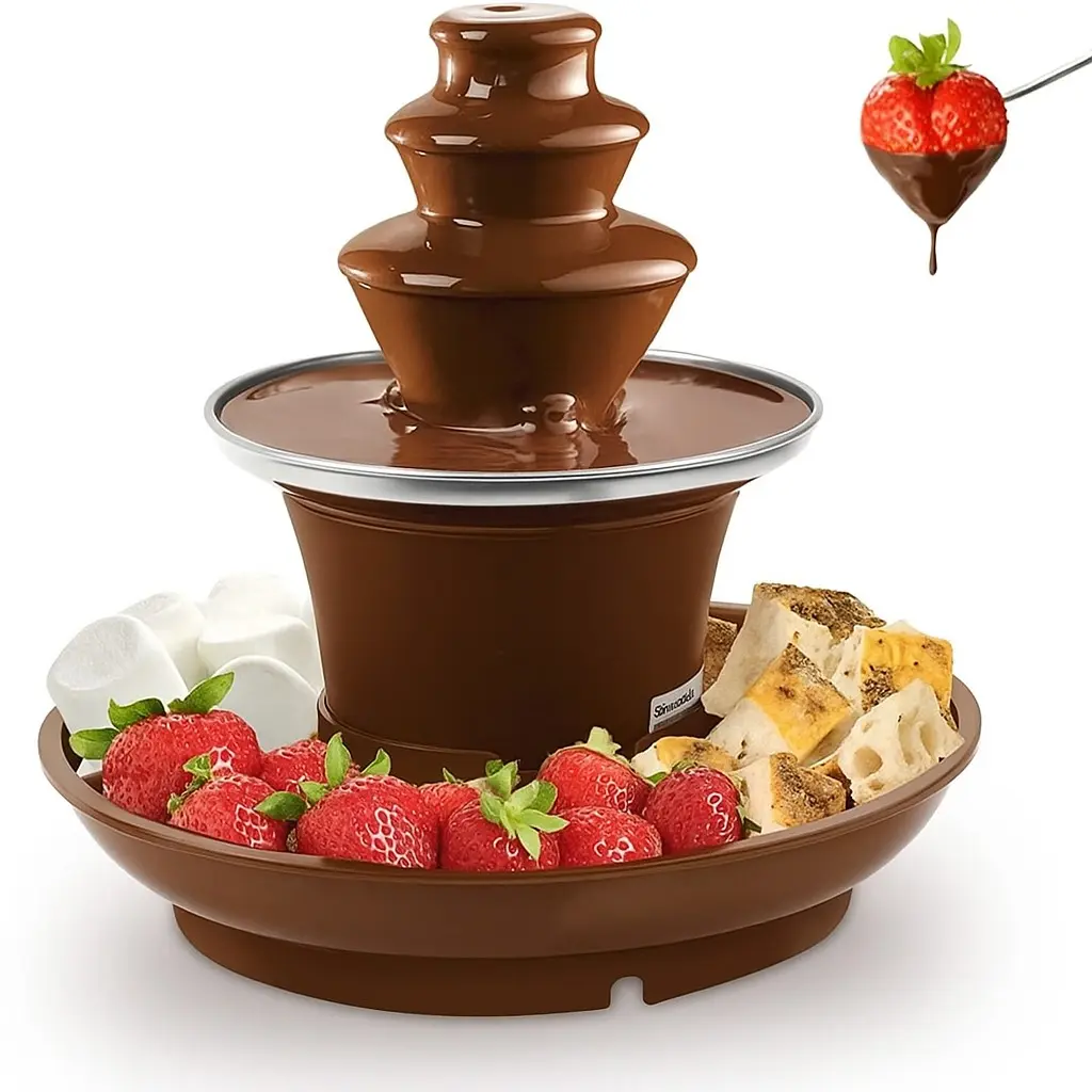 New Mini Chocolate Fondue Fountain Elektrik With Tray | Mesin Dessert & Party Snack A217