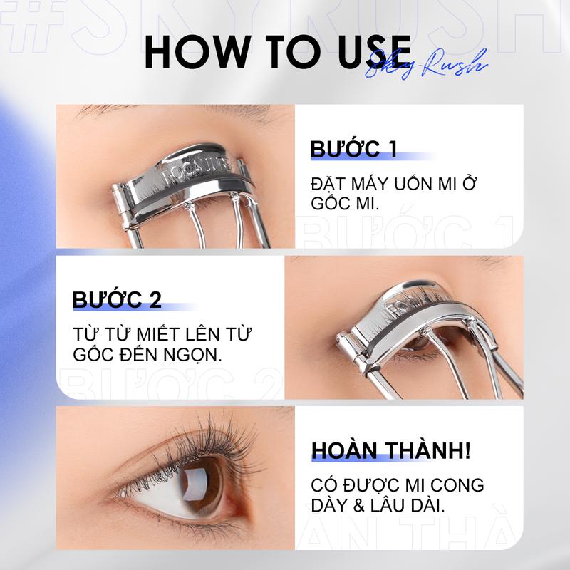 FOCALLURE #SkyRush Eyelash Curler Lasting Curl Dụng cụ trang điểm cầm tay 6