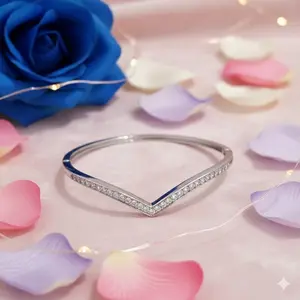 Gelang Bangle Permata Fuji Kilau Silver Aksesoris Perhiasan Wanita Fashion