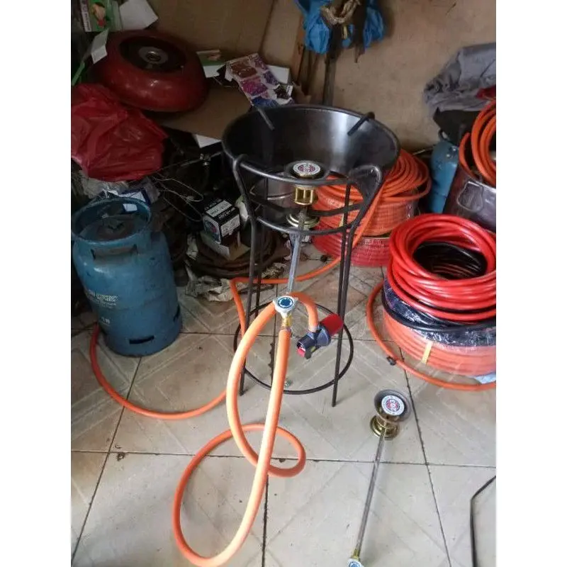 Paket Kompor Nasi Goreng Hemat 203 + Tungku 70cm + Regulator + Klem + Selang Besi - Kompor Pecel Lele