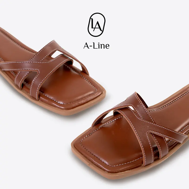 ALINE SHOES Monica Sandal Teplek Sepatu Flat Shoes Wanita Model Kekinian Style Elegan 2