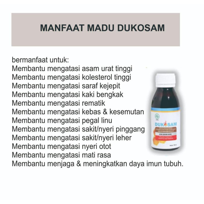 DUKOSAM Madu Herbal solusi Asam Urat Kolesterol Saraf Terjepit Radang Sendi Original Ampuh 1