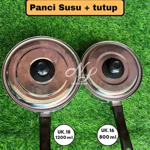 Panci Susu + Tutup TERMURAH Stainless Steel Kitchenware Ukuran 16cm & 18cm Tahan Lama Cocok untuk Memasak Susu dan Mie