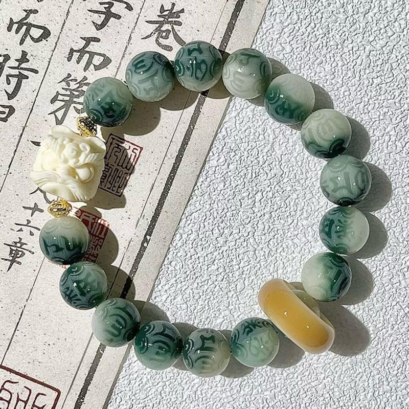 Mix Charm Vòng tay hạt bồ đề tự nhiên 12mm đeo tay chạm khắc Lục Tự Đại Minh Chú Mix CHARM bình an may mắn tài lộc - Bồ Đề An Nhiên V0006 Phụ Kiện