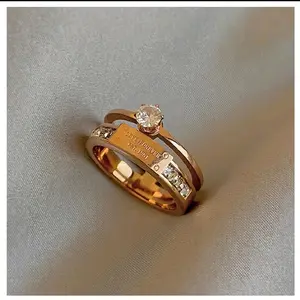Cincin Titanium Wanita Anti Karat - Diamond Plate Rings Titanium Stainless Stail