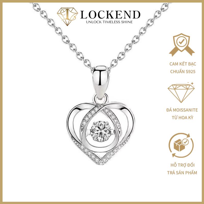[Lockend] Dây chuyền trái tim vĩnh cửu bạc S925 đính đá Moissanite nháy động 0,5 carat màu D có chứng chỉ GRA sang trọng cao cấp