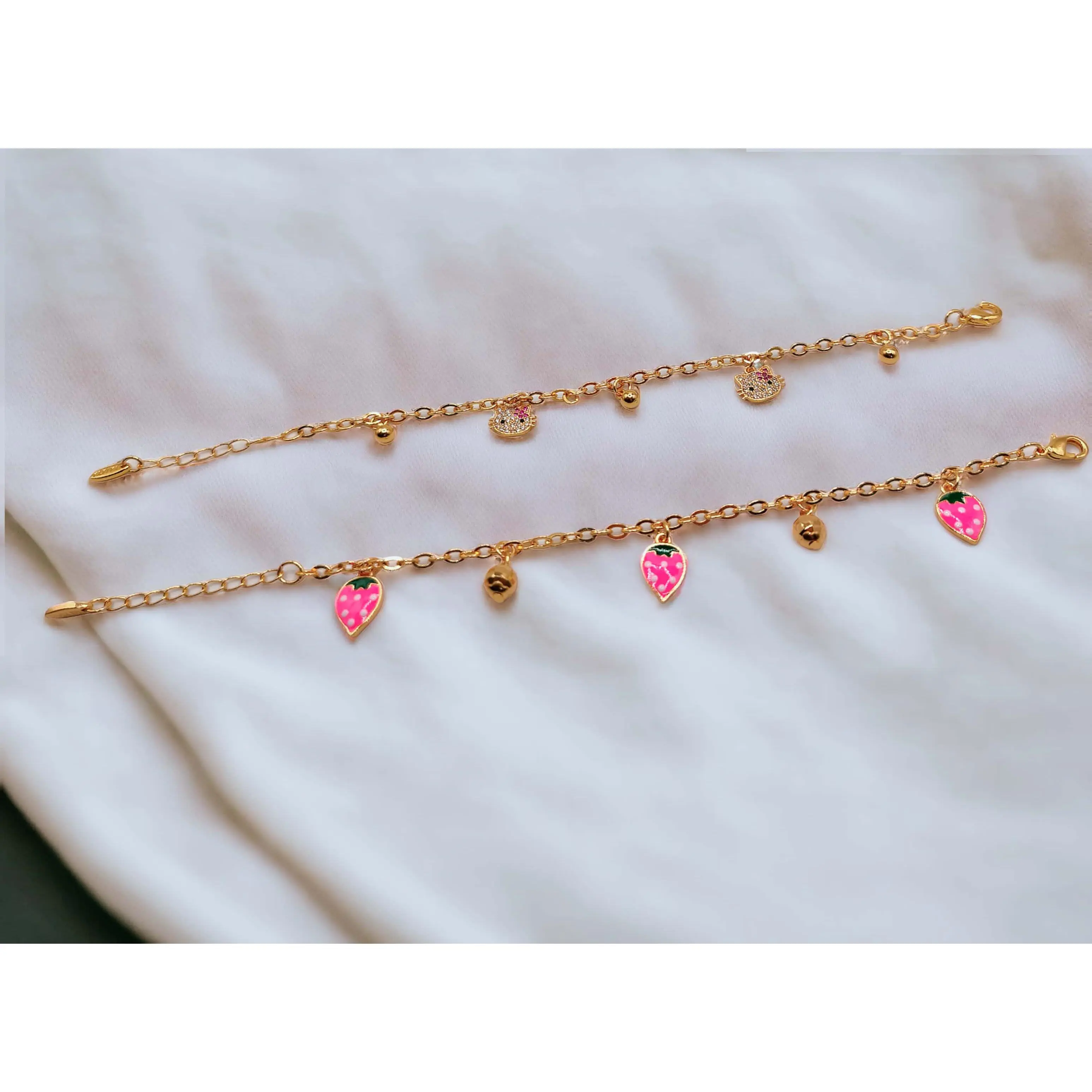 Gelang  tangan rantai anak karakter panjang 15 cm kail jepit