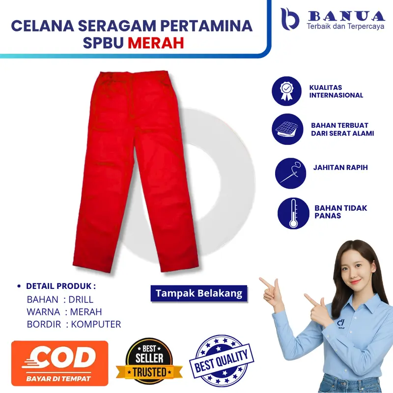 Seragam Spbu Operator | Baju Celana Spbu | Seragam Spbu Merah | Seragam Pertamina | Baju Spbu 5