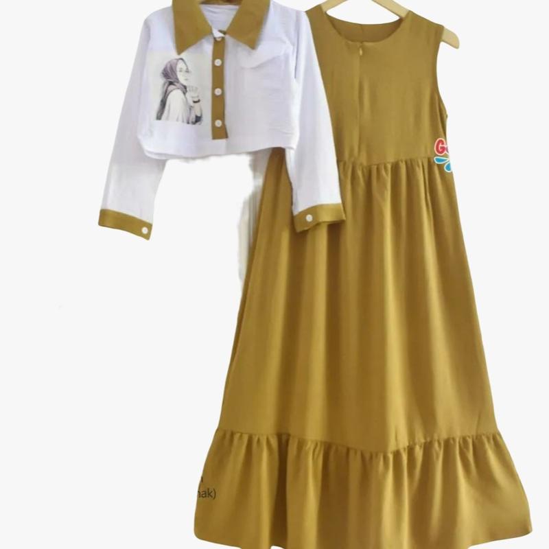 set anak gamis perempuan cardy 3-11 tahun 4
