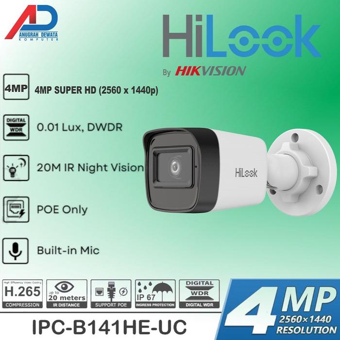 Hi Look Camera 4mp Jual IP CAMERA HILOOK 4MP OUTDOOR IPC-B141HE-UC POE - Kota Denpasar ...