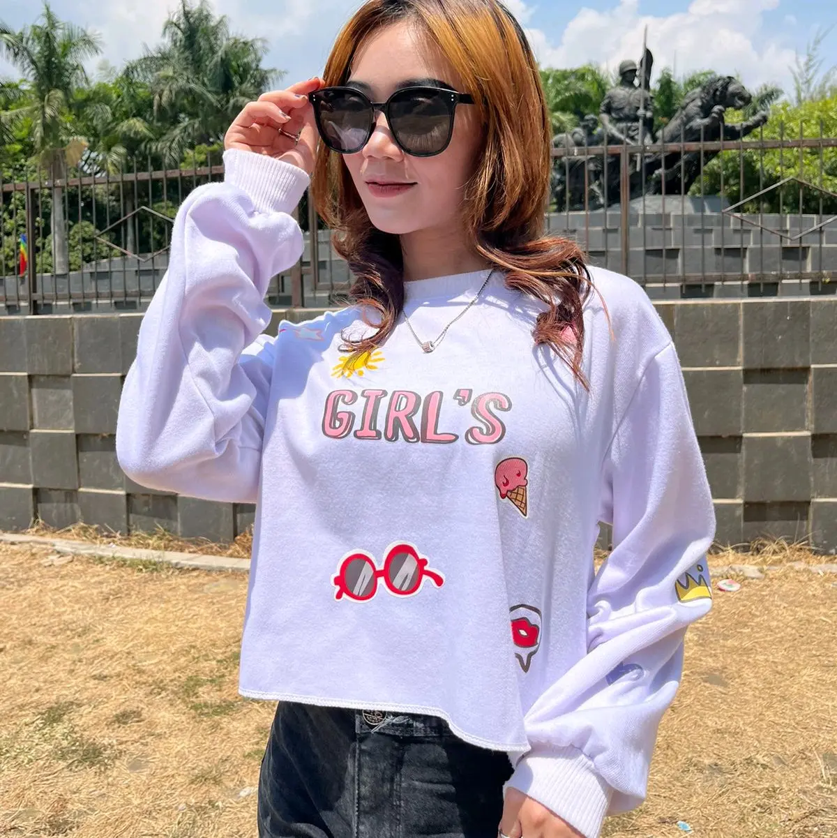 Caifu Sweater Wanita Crop Kiyowo Sweater Style Girls Terbaru