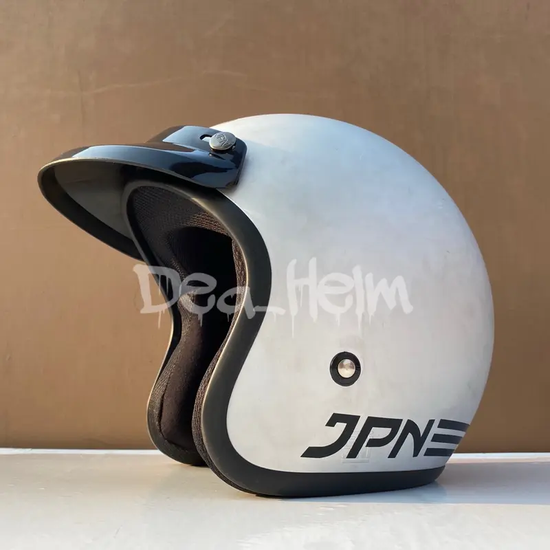Helm JPN Silver Dop kaca datar,kaca cembung dan pet Visor Motorcycle 5