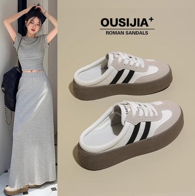  DéP GiÀY Shoes Cao Su Women B113 Sục Thể Thao Nữ Đạp Gót Hot Trend 2025 Đế Cao Su Xẻ Rãnh Trơn Trượt Thời Trang Hàn Quốc Size 35-40 