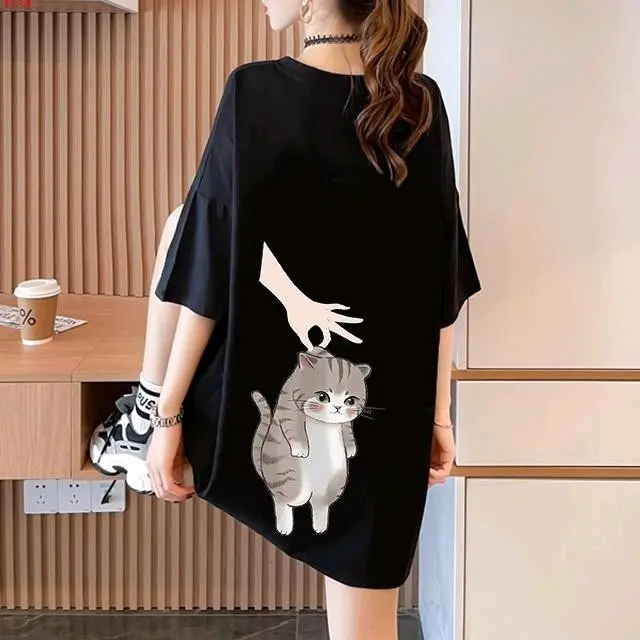 Kaos Harajuku Korean Jepang Bigsize Jumbo XL 2XL 3XL 4XL 5XL Kaos Urban Style Lazy Cat  Streetwear Oversize 0