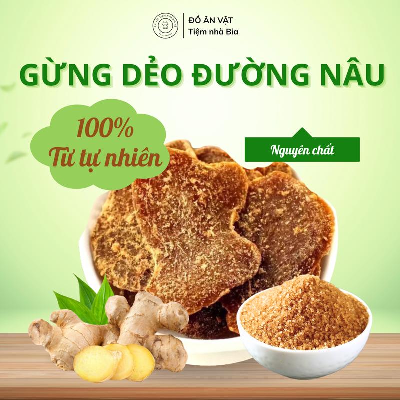Kẹo Gừng Dẻo Đường Nâu Túi 500g - Gừng Lát Nguyên Chất Đường Nâu Bổ Dưỡng Tốt Cho Phụ Nữ Trẻ Nhỏ - Tiệm nhà Bia