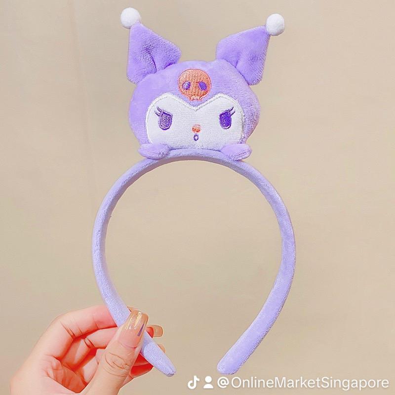 Product Introduction of Sanrio Headband Big-Eared Dog Three-Dimensional Doll Pressed Melody Kuromi Makeup Face Wash Hairpin Cotton Synthetic Nylon Plastic Metal Coating Daily Retro Casual 8