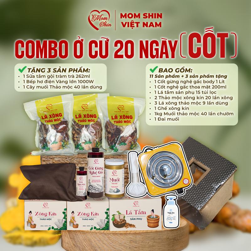   TẶNG 3 MÓN  COMBO Ở CỮ 20 NGÀY  12 MÓN  MOM SHIN | COMBO Ở CỮ TIÊU CHUẨN | Hỗ Trợ Chăm Sóc Da Cho Mẹ Sau Sinh Trọn Bộ Ở Cữ Sau Sinh Hiện Đại | Vũ Phương Thảo MomShin Shop Mẹ Shin Min Gin 