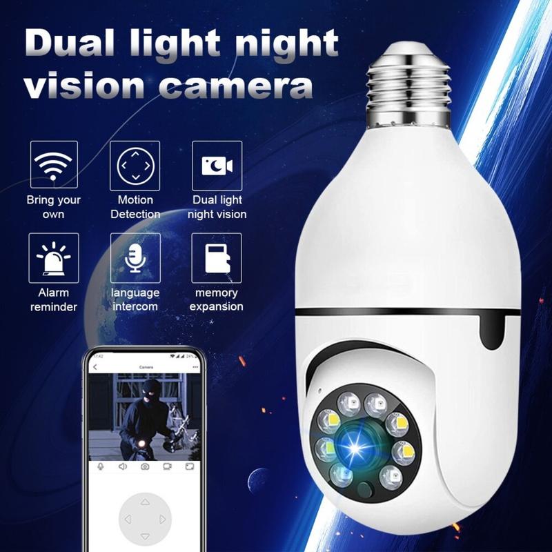 Product Introduction of HD 1080P Wifi Camera LED Light 360 Wireless Panoramic Home Security CCTV E27 Fisheye Bulb Lamp IP Camera Two Ways Audio White Power 30